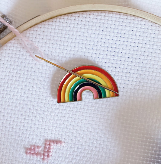 Rainbow Primary Colors Enamel Magnetic Needle Minder