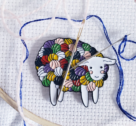 Yarn Ball Sheep Enamel Magnetic Needle Minder