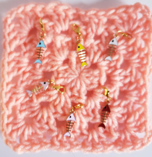 Fish Bones Stitch Markers