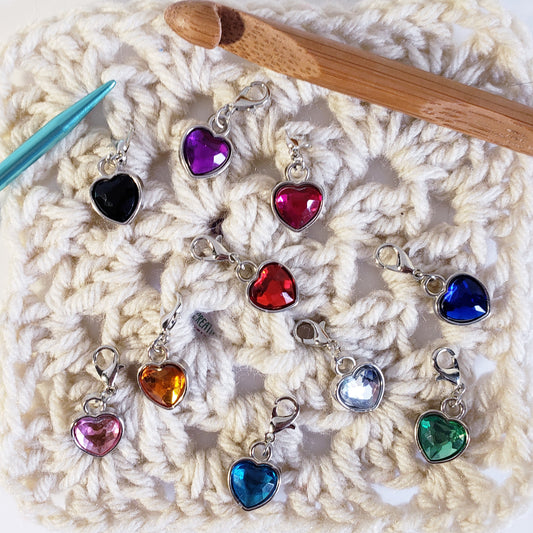 Heart Gemstone Stitch Markers