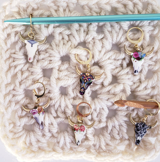 Steer Long Horn Cow Stitch Markers