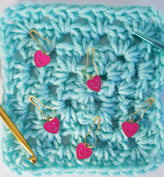 Heart Smiley Stitch Markers