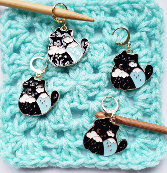 Cat Mountain Rain Stitch Markers