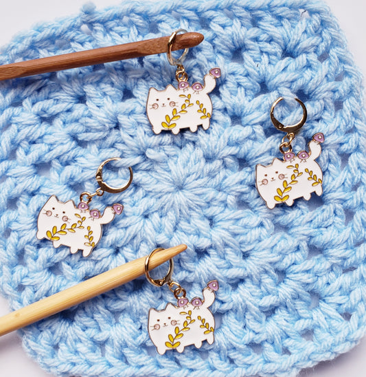 Cat Leaf Stitch Markers