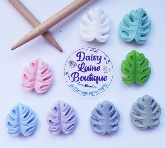 Monstera Leaf Knitting Needle Point Protectors