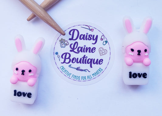 Love Bunny Knitting Needle Point Protectors