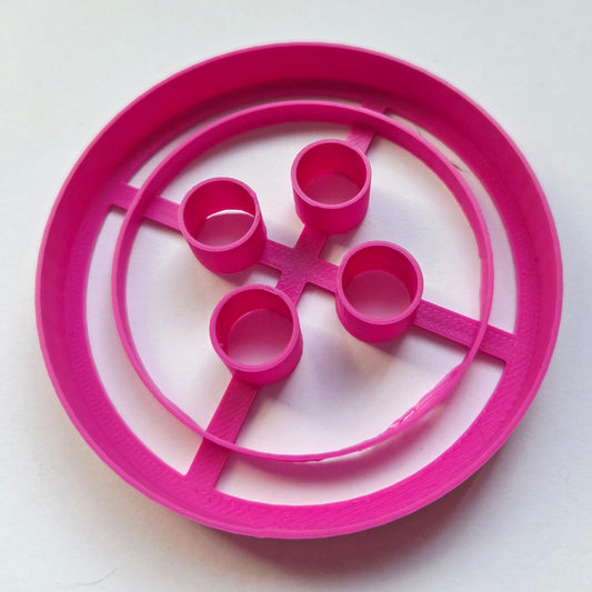 Button Imprint Embosser Cookie Cutter - Dough Biscuit Cutters 3D Printed