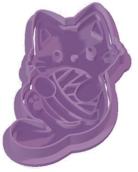 Cat with Yarn Ball Cookie Cutter & Stamp Set