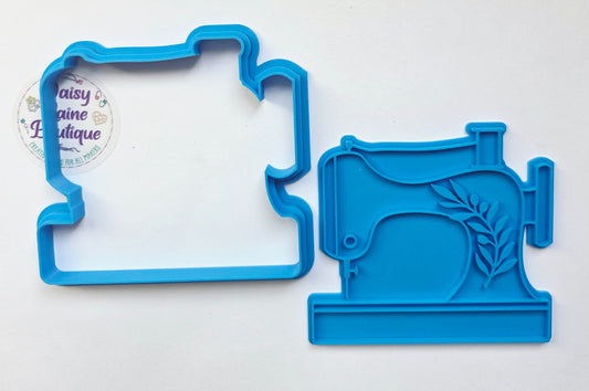 Sewing Machine 2 Cookie Cutter & Stamp Set - Dough Biscuit Cutters 3D Printed