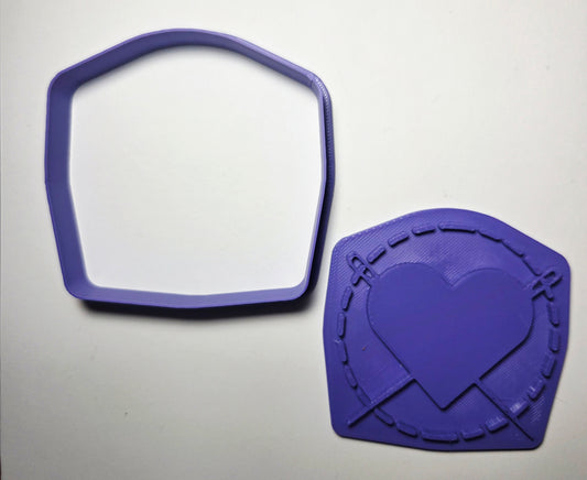 Needles & Heart Stitching Cookie Cutter & Stamp Set - Dough Biscuit Cutters 3D Printed