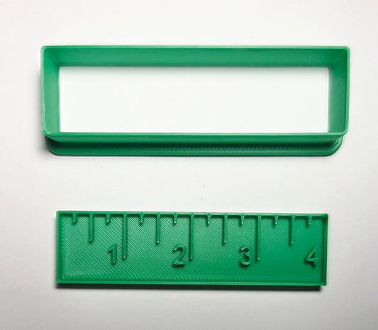 Ruler Cookie Cutter & Stamp Set - Dough Biscuit Cutters 3D Printed