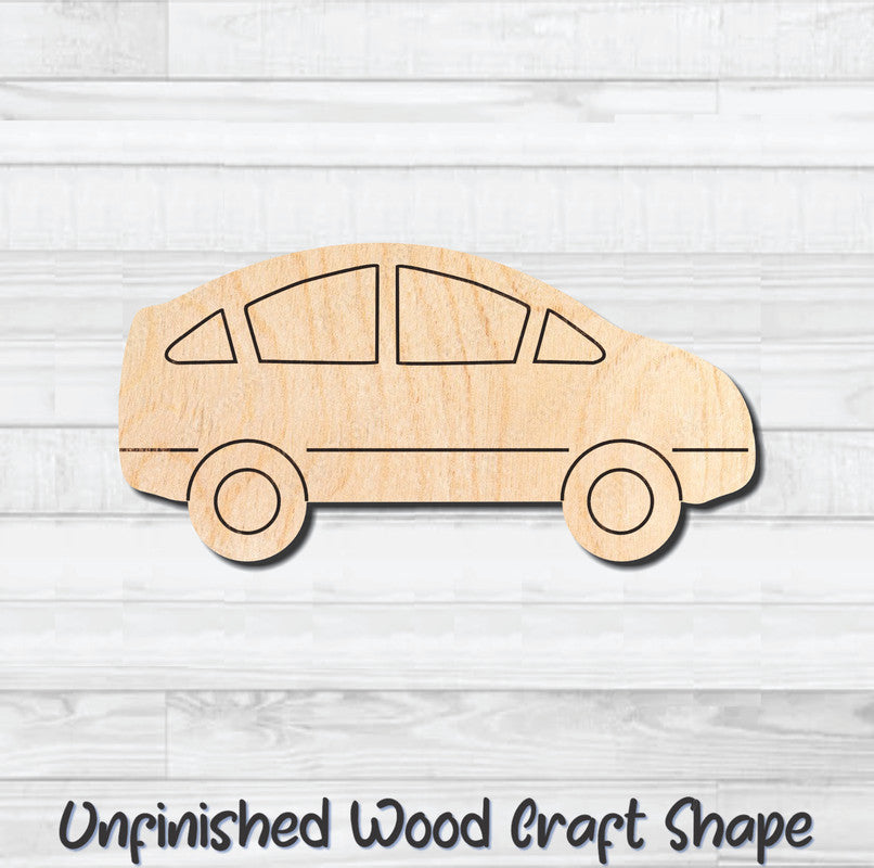 Car Prius Automobile Unfinished Wood Shape Blank Laser Engraved Cutout Woodcraft Craft Supply