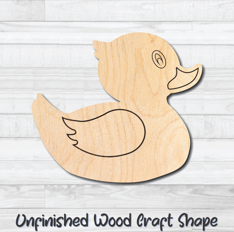 Rubber Ducky Unfinished Wood Shape Blank Laser Engraved Cutout Woodcraft Craft Supply