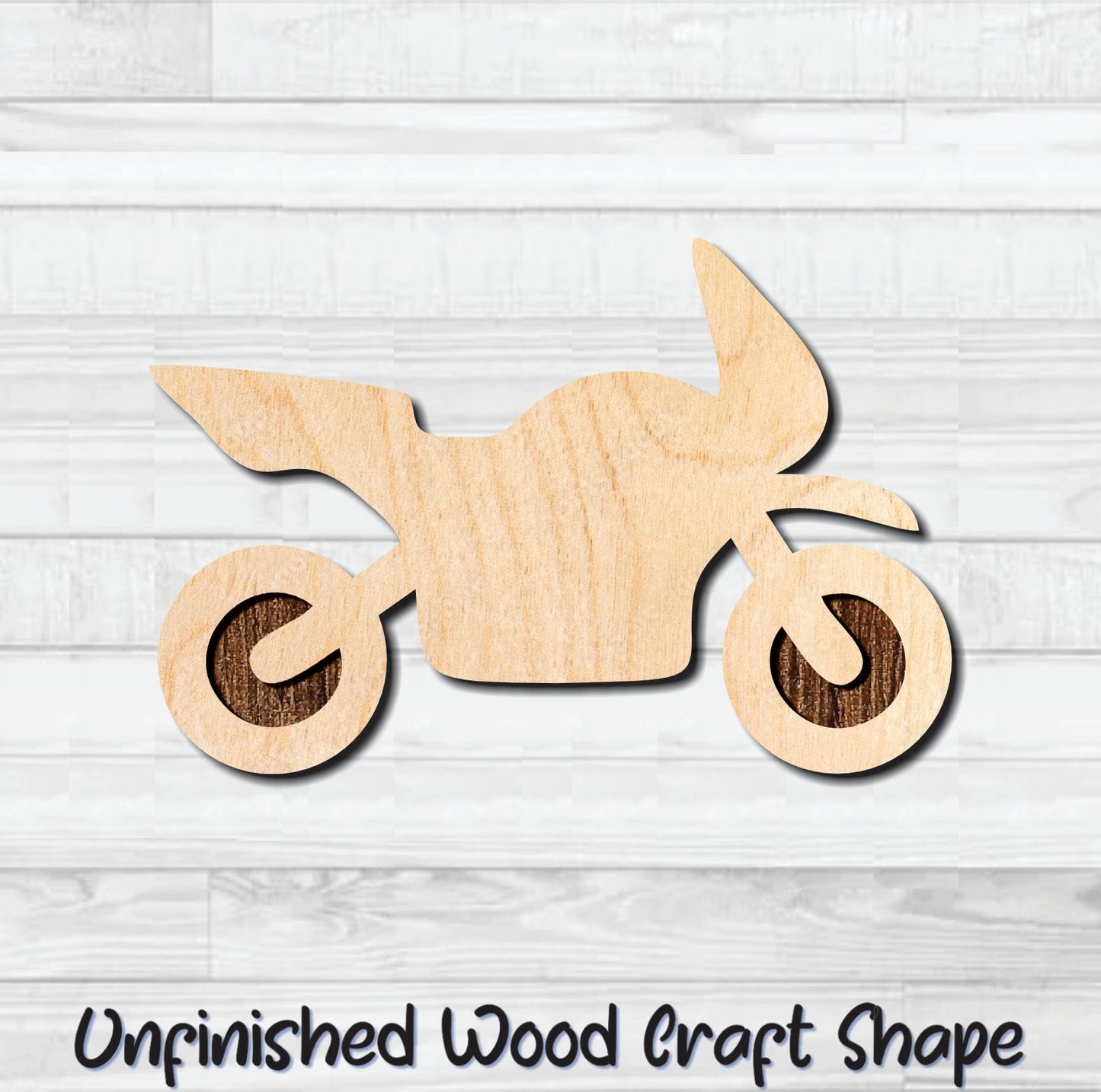 Motorcycle Crotch Rocket Unfinished Wood Shape Blank Laser Engraved Cut Out Woodcraft Craft Supply
