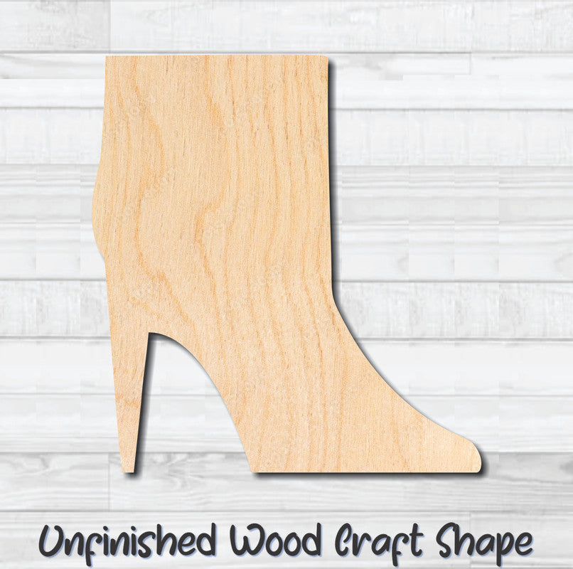High Heal Boots Shoes Unfinished Wood Shape Blank Laser Engraved Cutout Woodcraft Craft Supply