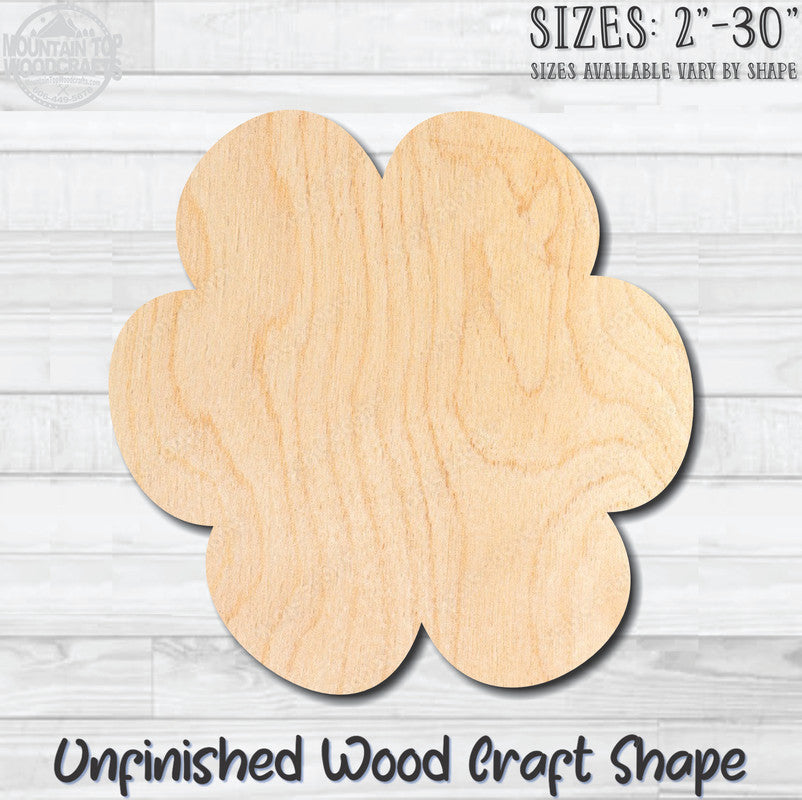 Flower 42 Unfinished Wood Shape Blank Laser Engraved Cutout Woodcraft Craft Supply