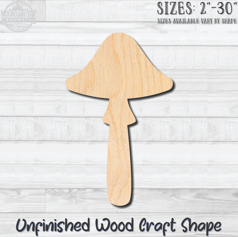 Mushroom 1 Unfinished Wood Shape Blank Laser Engraved Cut Out Woodcraft Craft