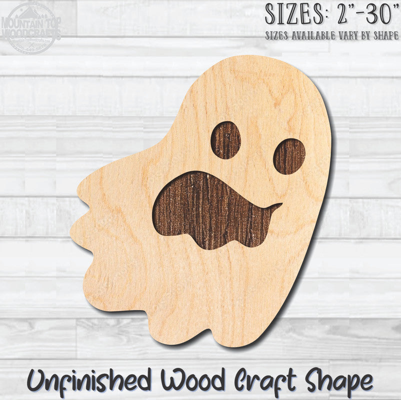 Ghost 5 Halloween Unfinished Wood Shape Blank Laser Engraved Cutout Woodcraft Craft Supply