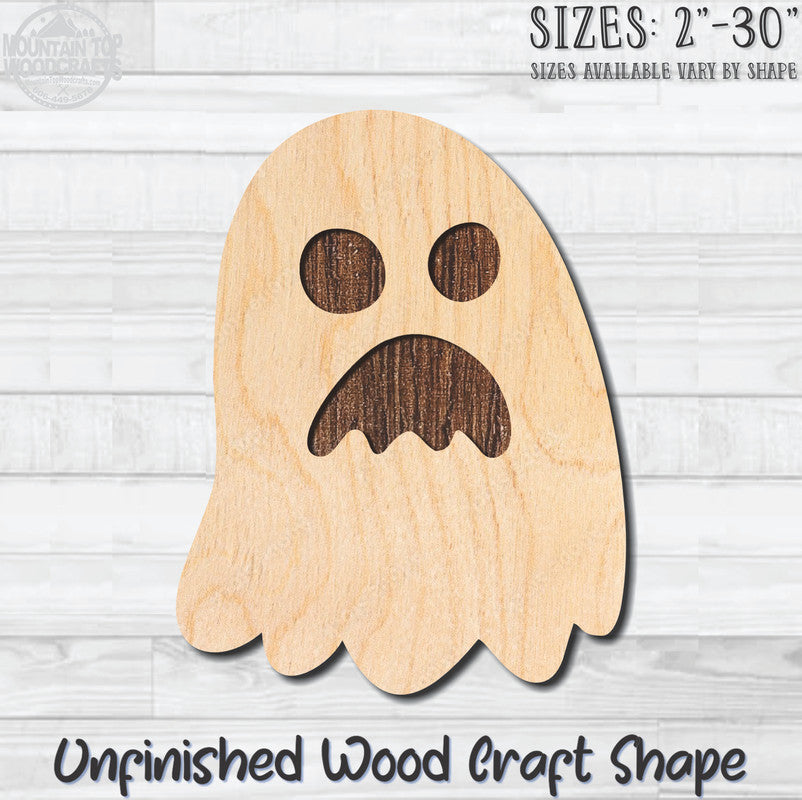 Ghost 6 Halloween Unfinished Wood Shape Blank Laser Engraved Cutout Woodcraft Craft Supply