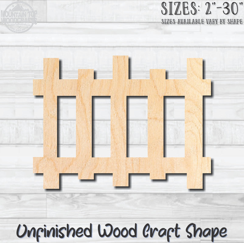 Pickett Fence 4 Unfinished Wood Shape Blank Laser Engraved Cutout Woodcraft Craft Supply