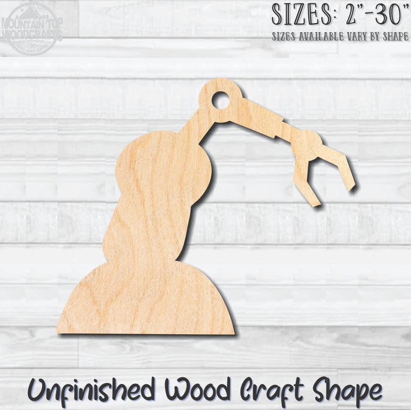 Robotic Arm 3 Unfinished Wood Shape Blank Laser Engraved Cutout Woodcraft Craft Supply