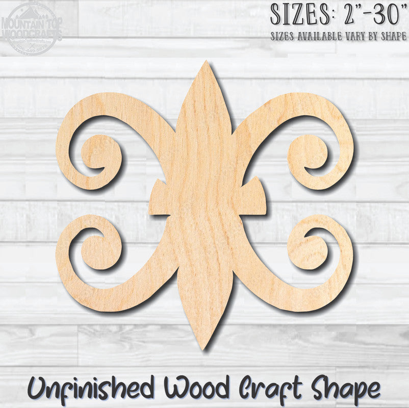 Fleurdelis 8 Fleur de lis Unfinished Wood Shape Blank Laser Engraved Cutout Woodcraft Craft Supply