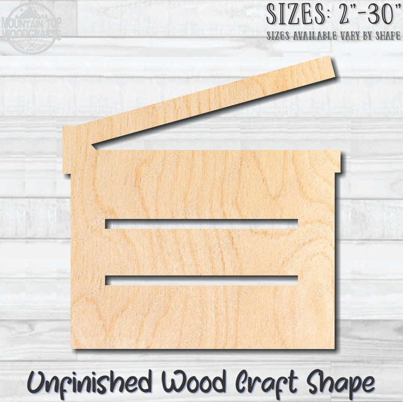 Movie Clapboard Unfinished Wood Shape Blank Laser Engraved Cutout Woodcraft Craft Supply