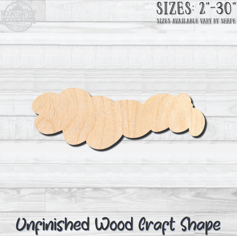 Cloud 3 Unfinished Wood Shape Blank Laser Engraved Cutout Woodcraft Craft Supply