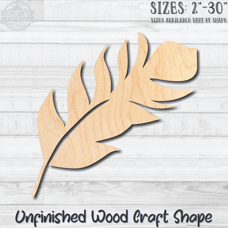 Feather 3 Unfinished Wood Shape Blank Laser Engraved Cutout Woodcraft Craft Supply