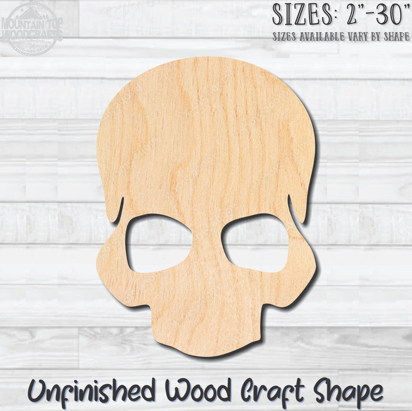 Skull Alien Unfinished Wood Shape Blank Laser Engraved Cut Out Woodcraft Craft Supply