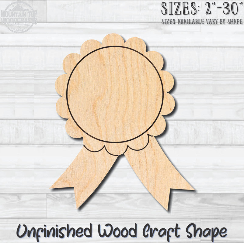 Plaque Sign Ribbon Unfinished Wood Shape Blank Laser Engraved Cut Out Woodcraft Craft Supply
