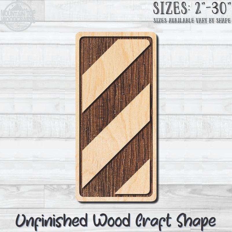 Caution Stripes Left Traffic Street Road Sign Unfinished Wood Shape Blank Laser Engraved Cut Out Woodcraft Craft Supply