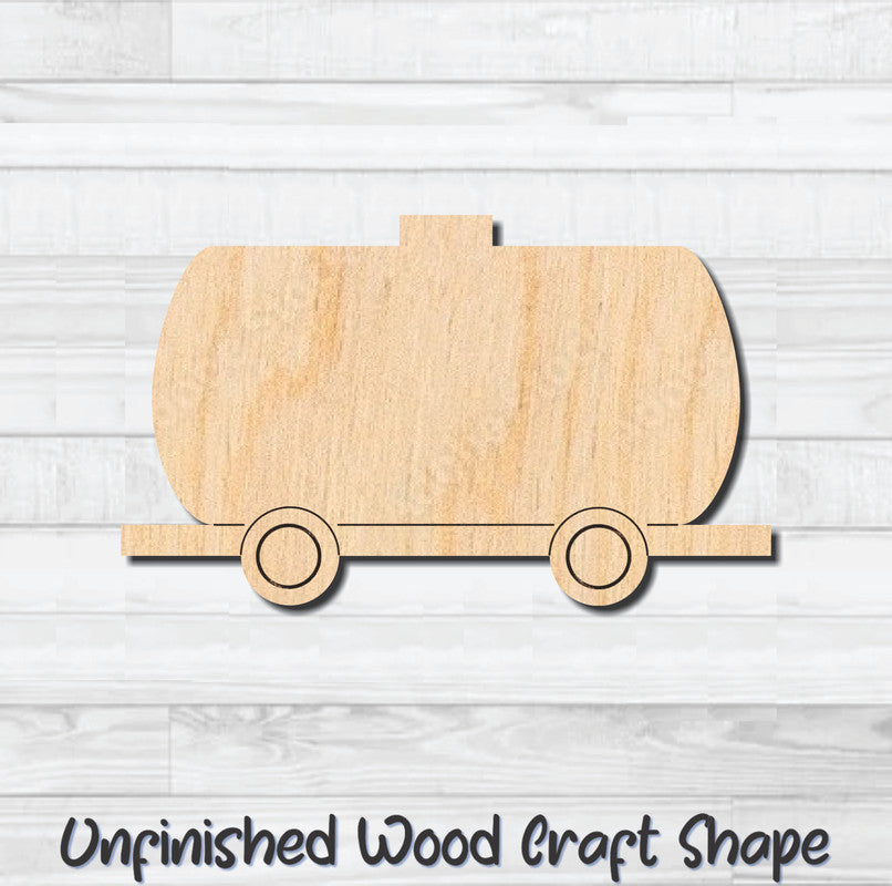 Train Tanker Car Unfinished Wood Shape Blank Laser Engraved Cut Out Woodcraft Craft Supply