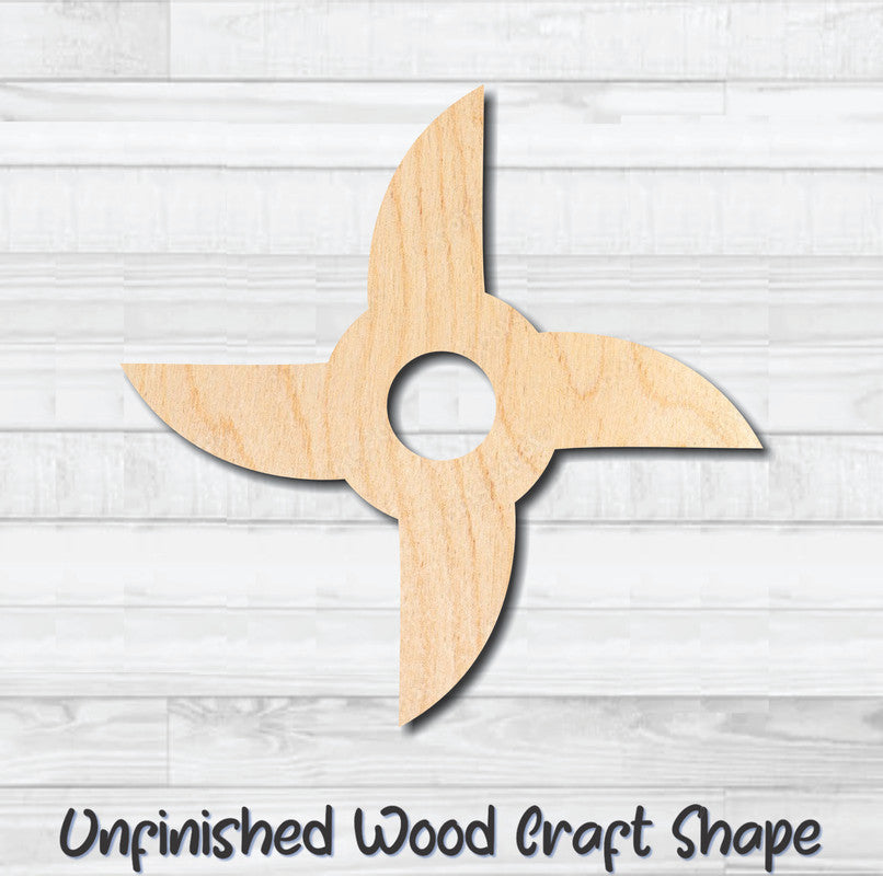 Throwing Star 8 Unfinished Wood Shape Blank Laser Engraved Cut Out Woodcraft Craft Supply