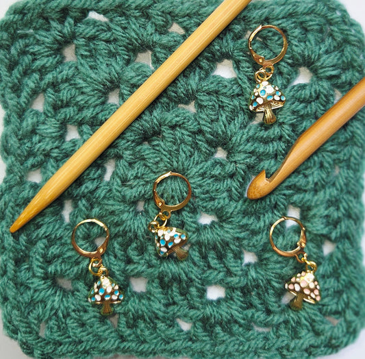 Mushroom Bling Stitch Markers