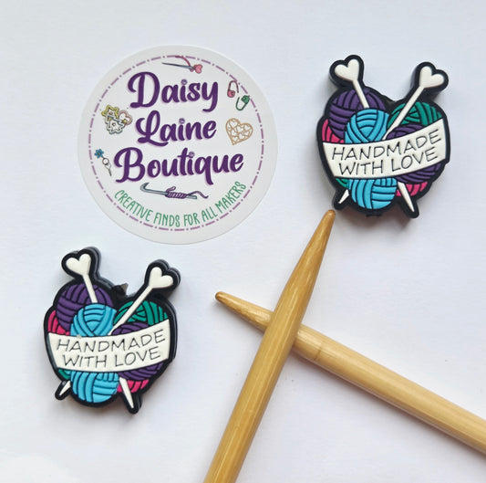 Knit Heart Handmade With Love Knitting Needle Point Protectors