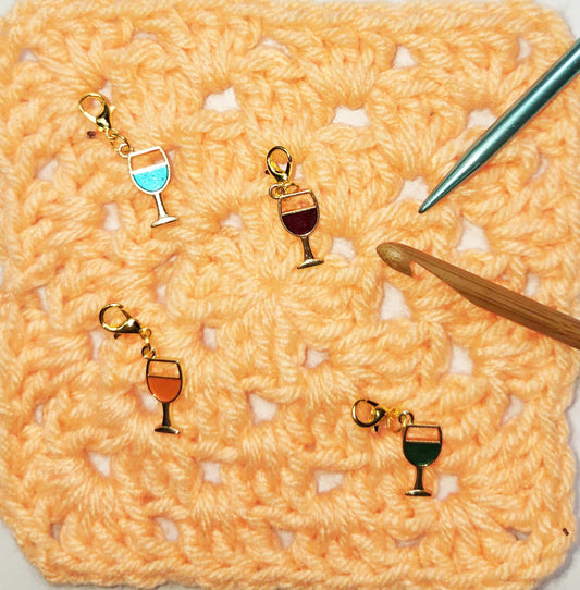 Wine Glass Stitch Markers