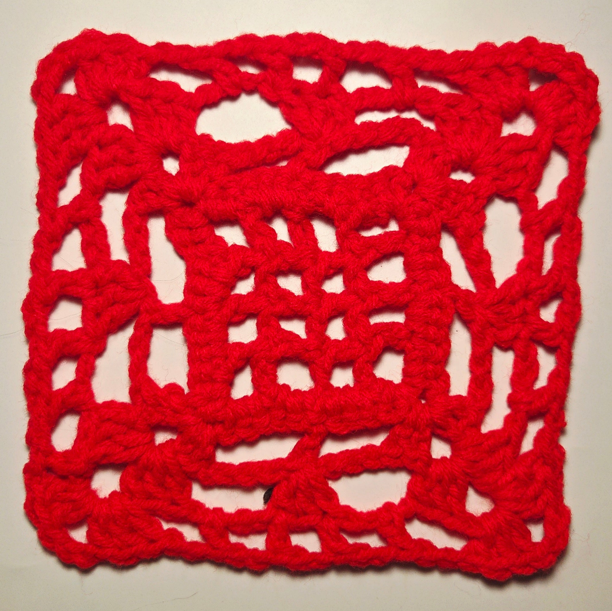 Day #5 - Down Granny Square Laine - Filet Mesh Square 1