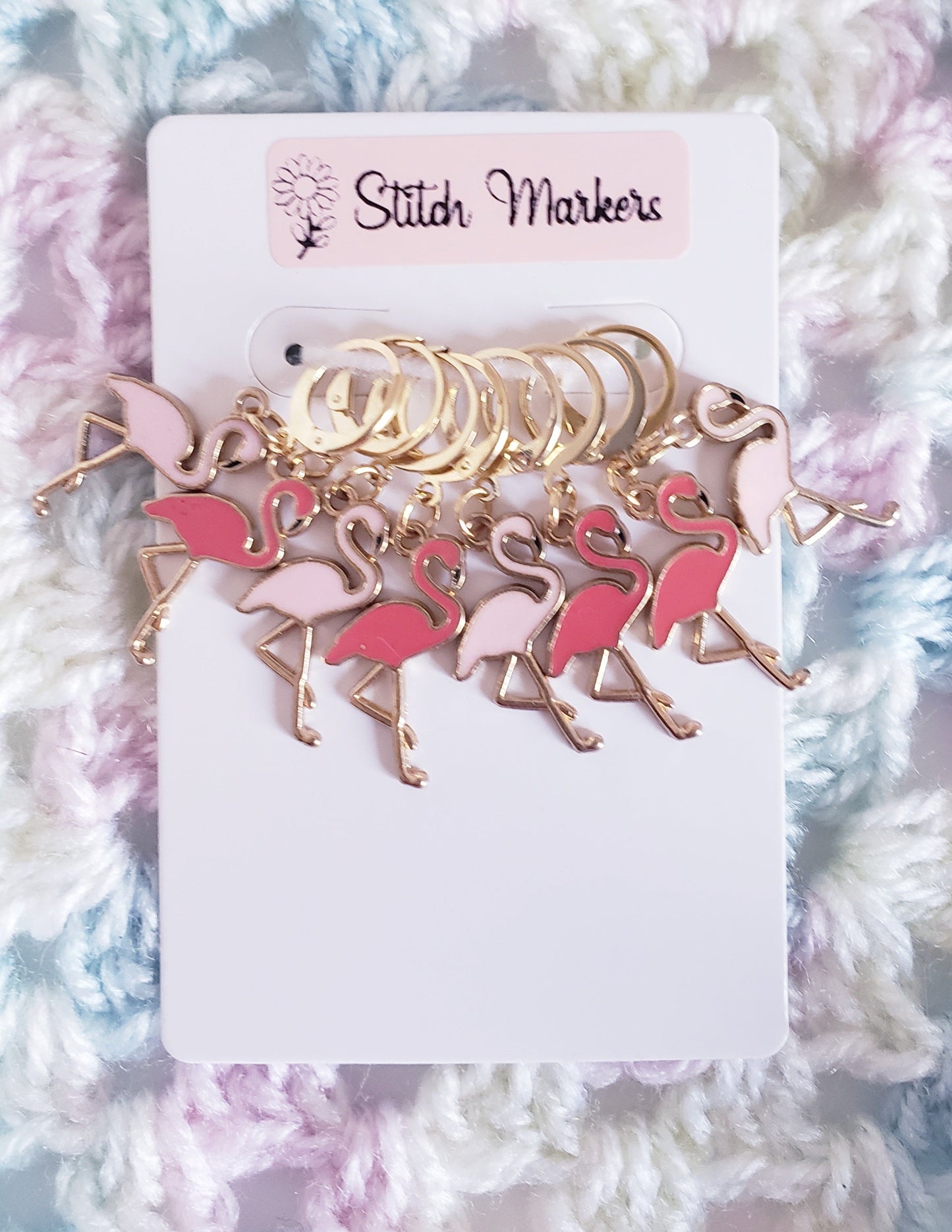 Flamingo Pink Stitch Markers