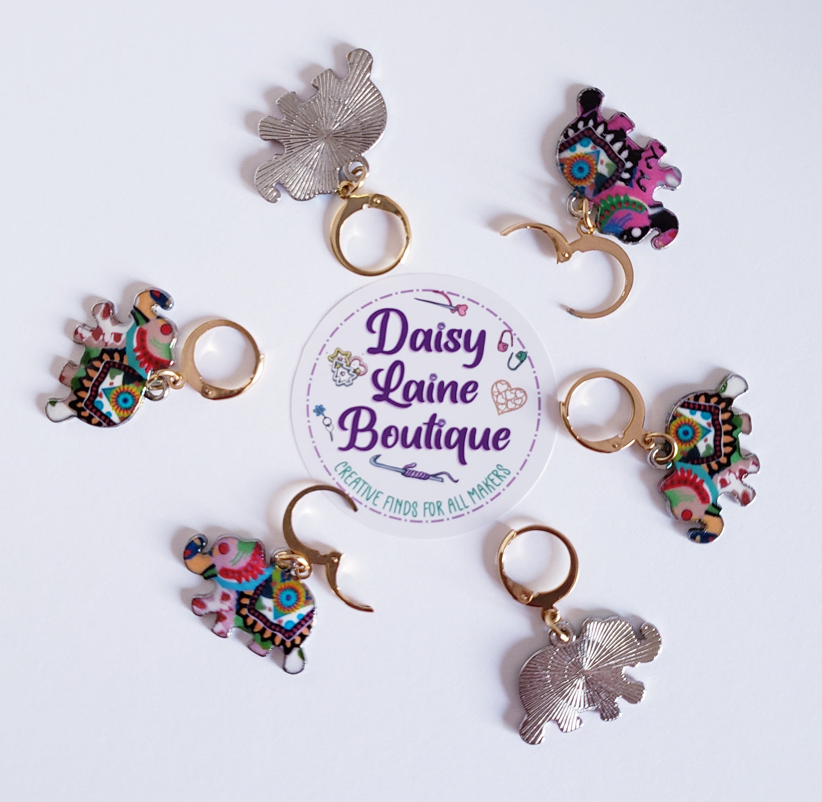 Elephant Colorful Stitch Markers