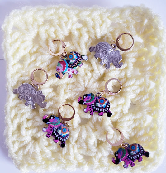 Elephant Colorful Stitch Markers