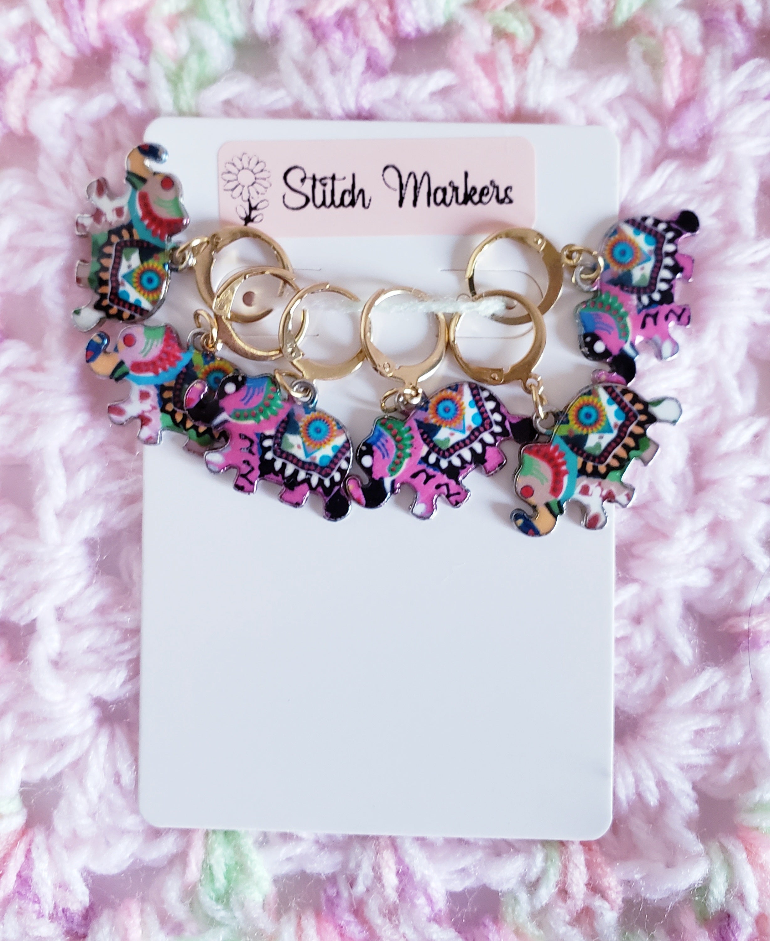Elephant Colorful Stitch Markers