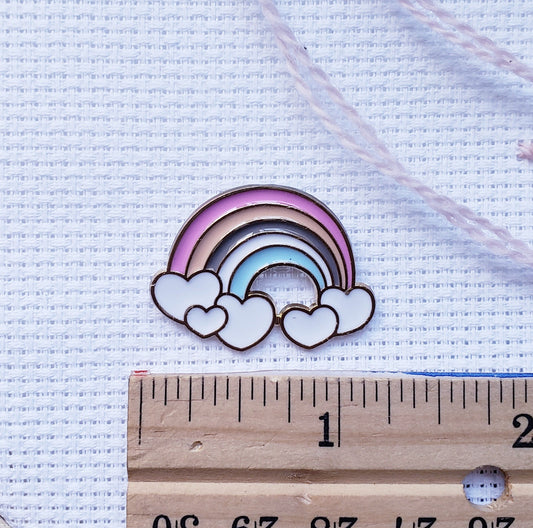 Rainbow Hearts Pastel Enamel Magnetic Needle Minder