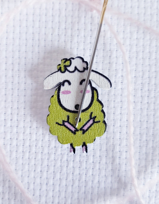 Lime Green Sheep Lamb Magnetic Needle Minder