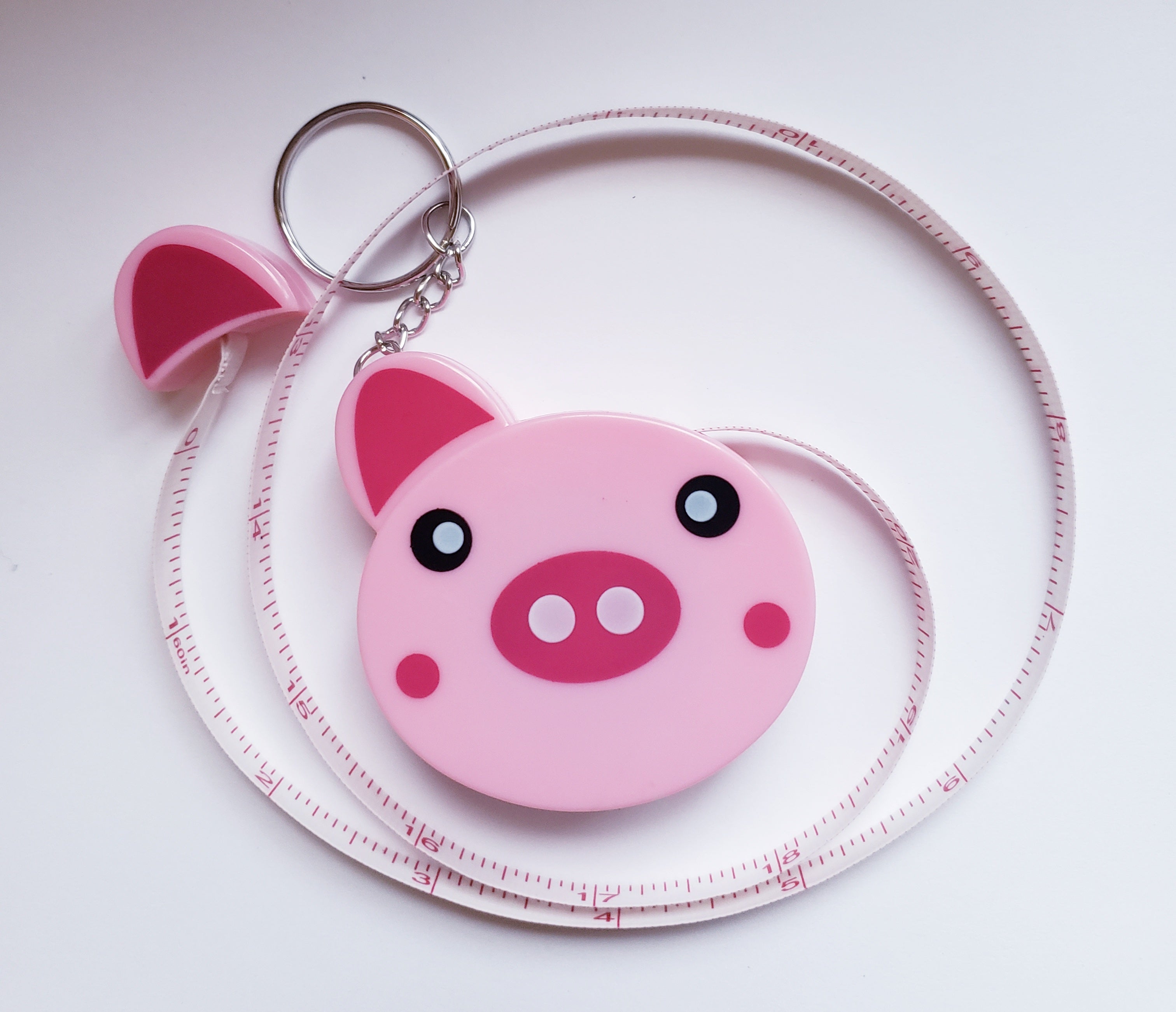 Pig Tape Measure Keychain