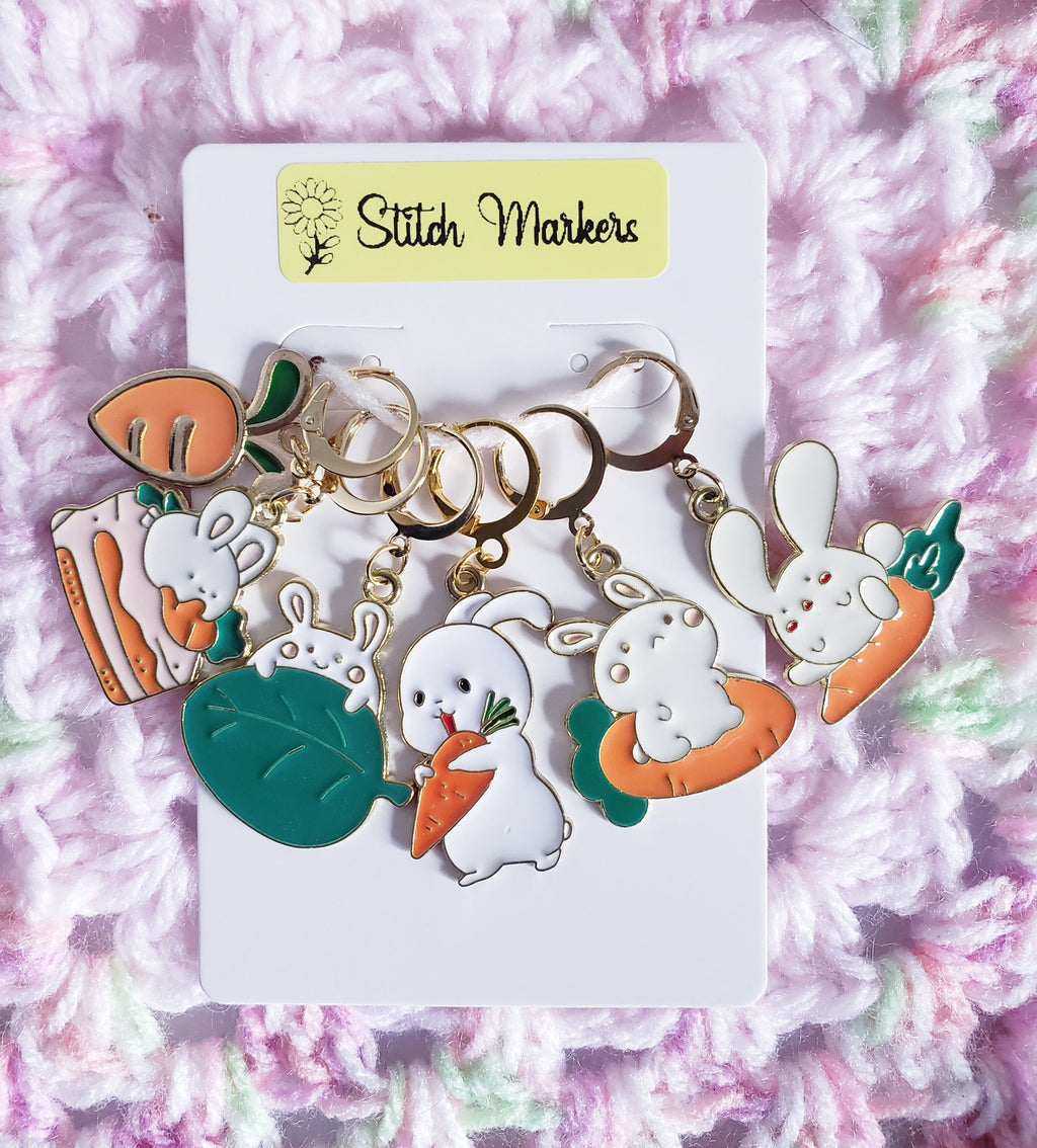 Bunny Action Easter Stitch Markers