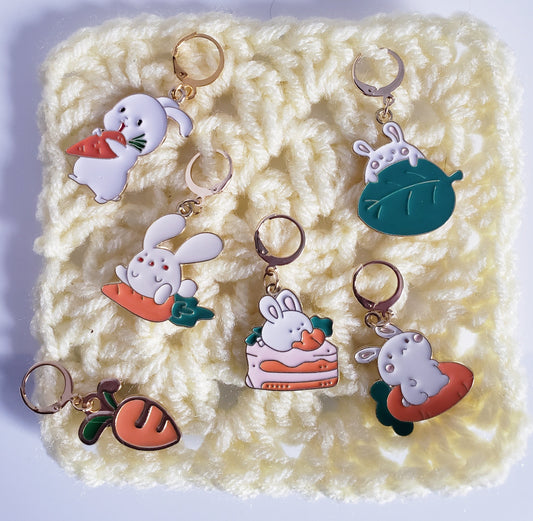 Bunny Action Easter Stitch Markers