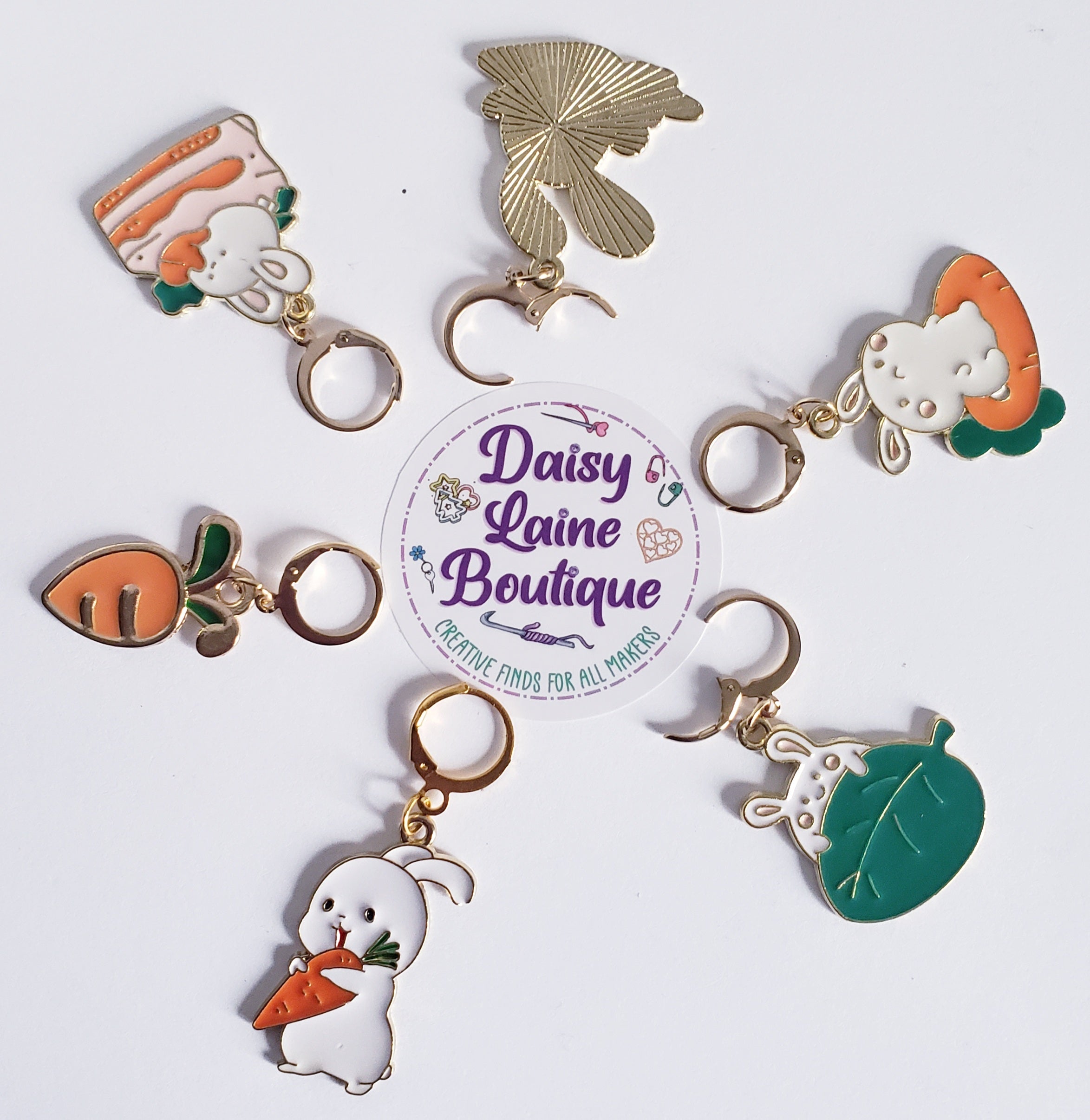 Bunny Action Easter Stitch Markers