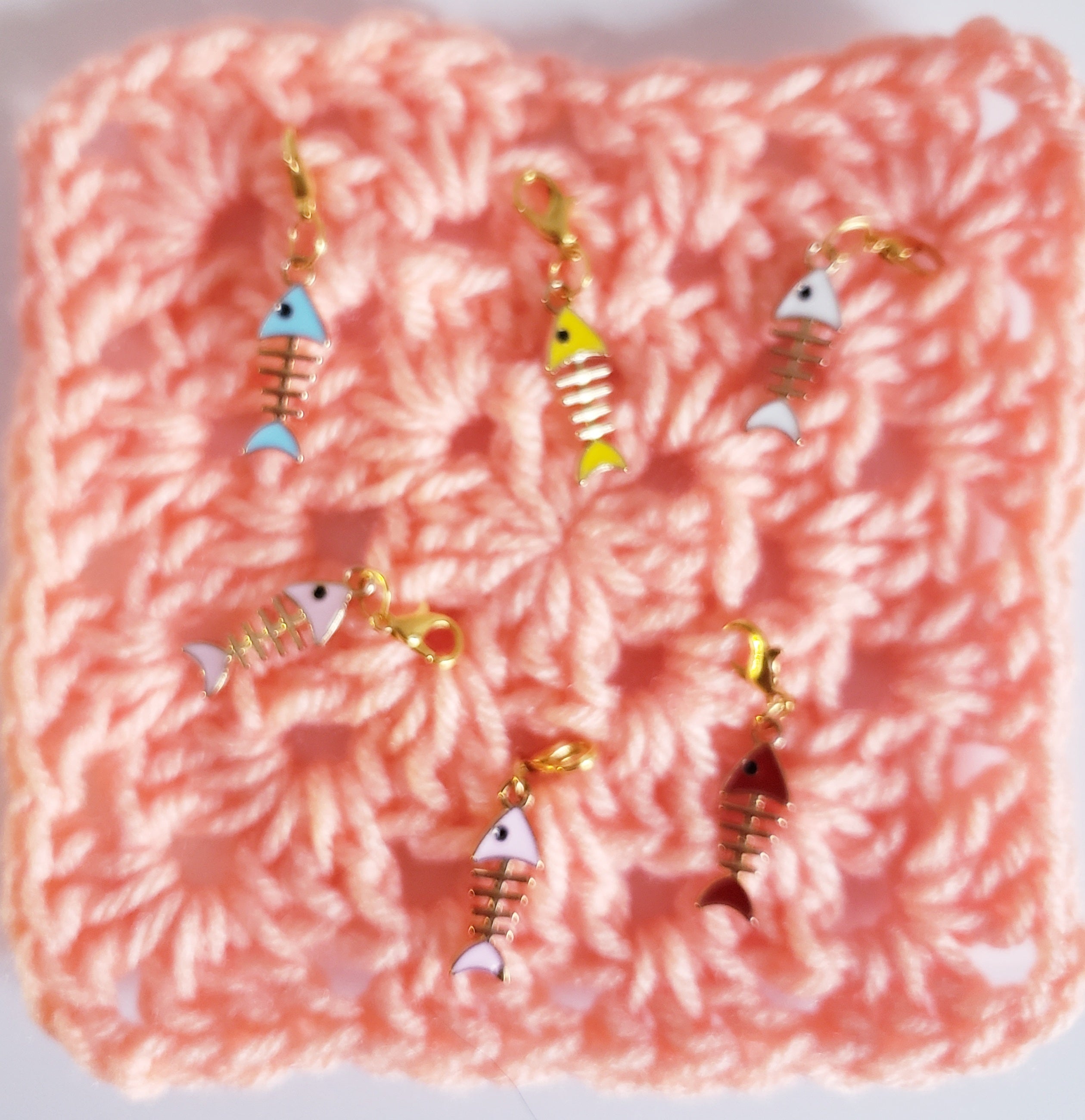 Fish Bones Stitch Markers