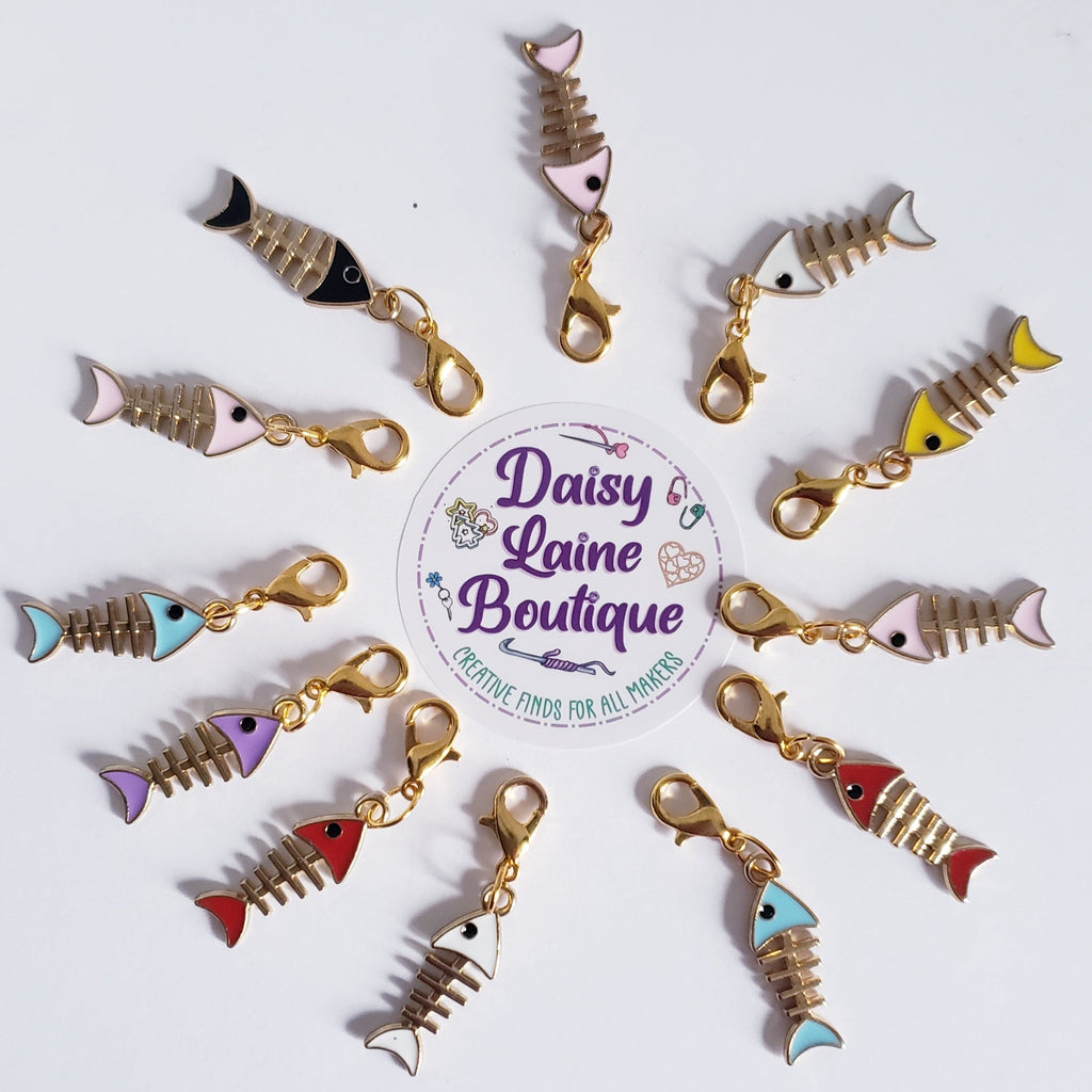 Fish Bones Stitch Markers